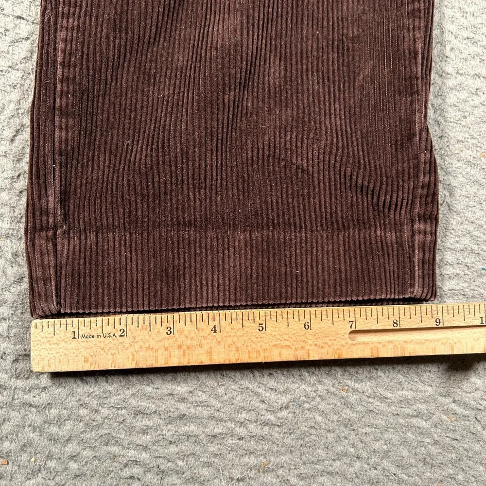Vintage LL Bean Pants‎ Mens 34x30 Brown Corduroy Cargo Baggy Loose Skate Y2K Zip - Picture 9 of 10